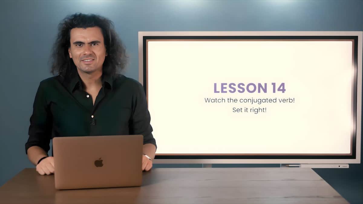 Watch the conjugated verb! Set it right! | Achte auf das konjugierte Verb! Setze es richtig ein!